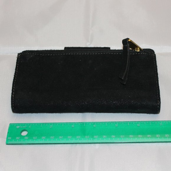 Black suede Fossil wallet - Picture 3 of 4